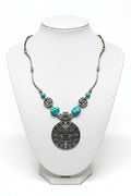 Round pendant with turquoise