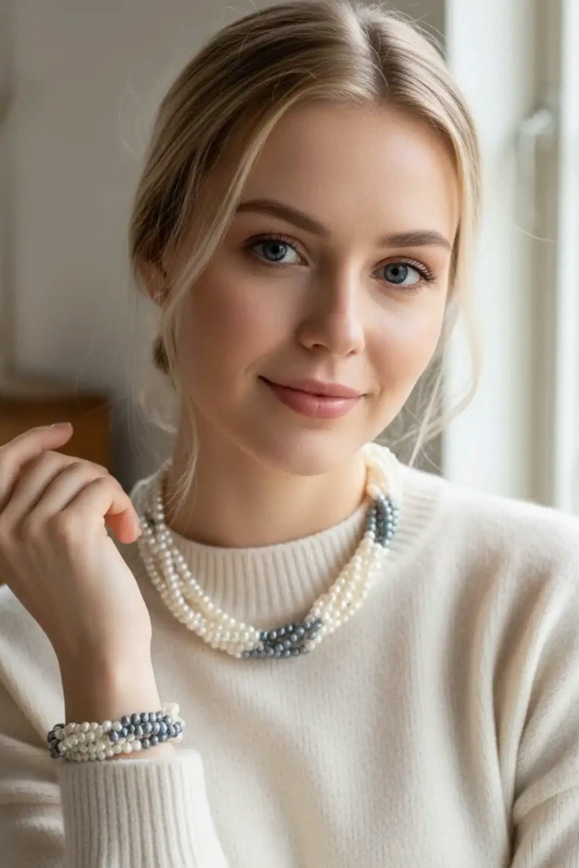 Multi-row bead set dark blue